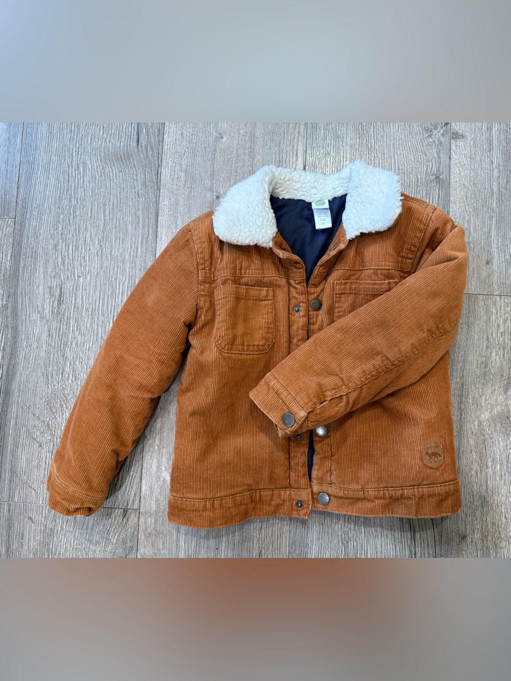 Little Me 4T Rust Brown Corduroy Jacket with White Sherpa Collar